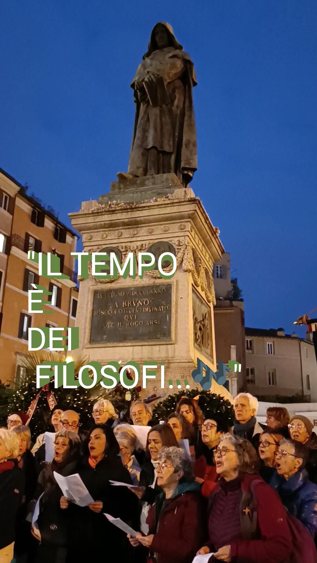 “IL TEMPO È DEI FILOSOFI…”:  ROMA,  CAMPO DE’ FIORI,  CERIMONIA IN RICORDO DI GIORDANO BRUNO  (VIDEO  1,  DI  WALTER GALASSO)   [COVER  18 – 17 FEBBRAIO 2025  /  1]